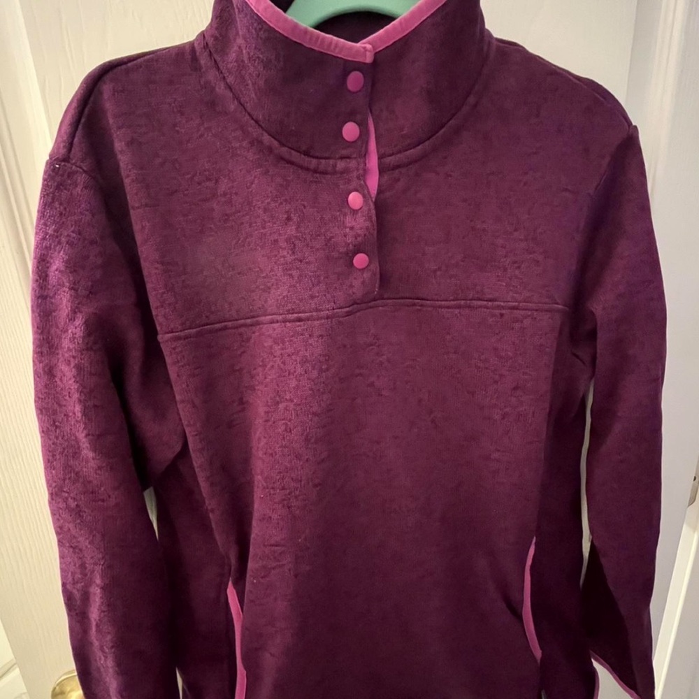 Eddie Bauer Purple Fleece Pullover with Pink Accents